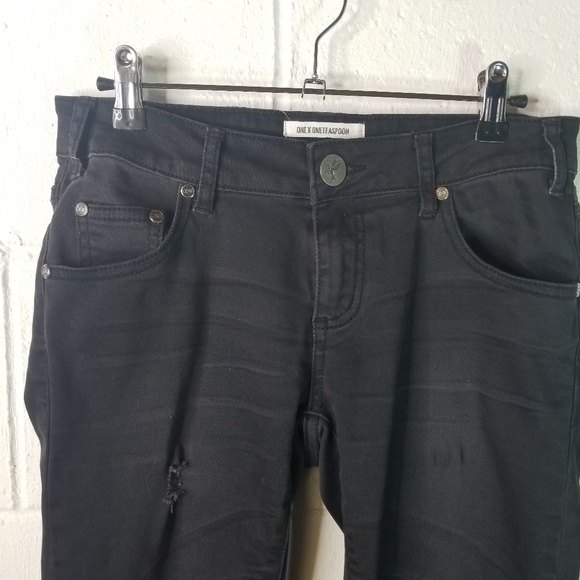 One Teaspoon Freebird II low rise black distressed skinny jeans - Picture 10 of 11
